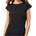 Mandala Дамска тениска Mandala Women's Side Ruffled Top T-shirt - Black (916-5818-0213)