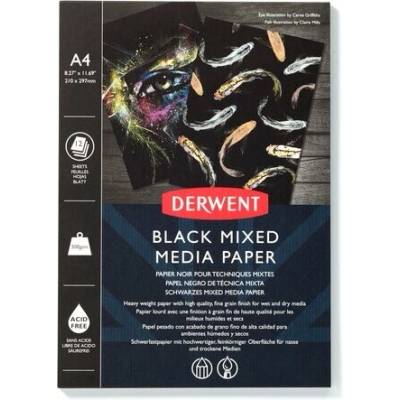 Derwent Black Mixed Media Paper A4, 300 g 12 listov