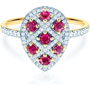 Image 1 of SAVICKI Пръстен: двуцветно злато. рубини. диаманти