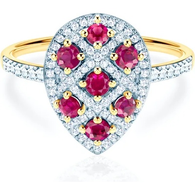 SAVICKI Пръстен: двуцветно злато. рубини. диаманти