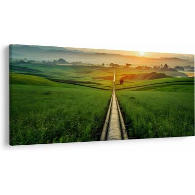 Obraz - Východ slnka nad údolím, jednodielne 250x125 cm