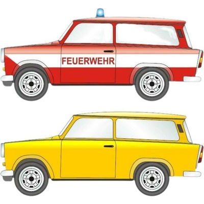 Bestr model Trabant 601 combi – žlutý a dobový hasičský – Zbozi.Blesk.cz