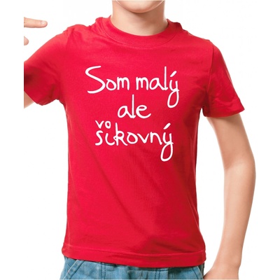 Fajntričko Kids detské tričko Som malý, ale šikovný červená
