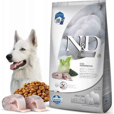 N&D White Dog GF Sea Bass Spirulina & Fennel Adult Medium & Maxi 7 kg