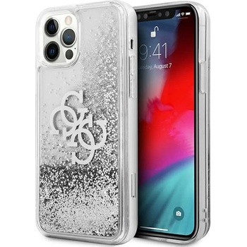 GUESS Калъф Guess Big 4G Liquid Glitter Silver за Apple iPhone 12 Pro Max, Silver Transparent (GUE001260)