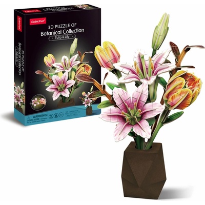 CubicFun 3D puzzle Tulipány a ľalie 103 ks