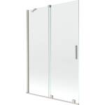 Mexen Velar душ параван, плъзгащ се, 2-крилен, 120 x 150 см, прозрачен, четкан никел - 896-120-000-01-97 (896-120-000-01-97)