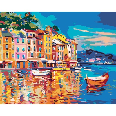 ZUTY Malování podle čísel LODĚ NA MOŘI U PŘÍSTAVU 40 x 50 cm