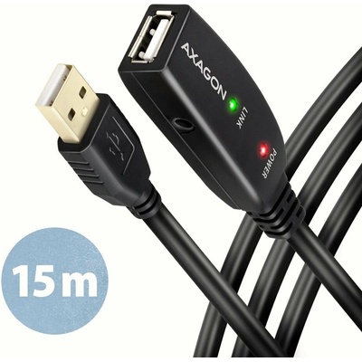 Axagon ADR-215B USB 2.0 A-M na B-M aktivní propojovací / repeater, 15m