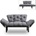 TopMebel Двуместен разтегателен диван Nitta TopMebel от плат в сив цвят 155x70x85cm