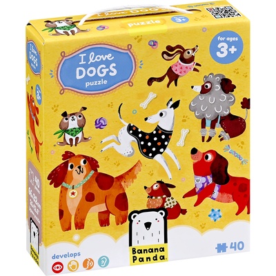 BANANA PANDA Детски пъзел Banana Panda от 40 части - Обичам кучетата (49287)