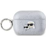 Karl Lagerfeld PU ембоснат калъф Karl and Choupette Heads за AirPods Pro 2 Сребърен (KLAP2PGKCPS)