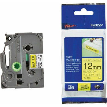Image 1 of BROTHER ТИП TZ - 12 mm BLACK ON YELLOW ADHESIVE TAPE - P№TZES631 (P№TZES631)