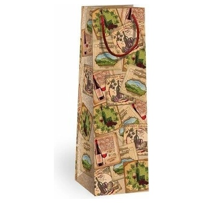 ARGUS Dárková papírová taška NATUR na víno (11 x 36 cm) 07340080