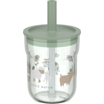 Little Dutch Чаша със сламка Little Dutch Little Farm - 250 ml (108023065399)
