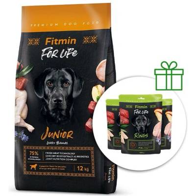 Fitmin FOR LIFE Junior Large Breed 12 kg + 3x Fitmin For Life Rings БЕЗПЛАТНО