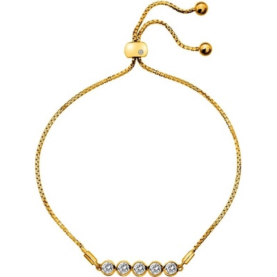Hot Diamonds pôvabný pozlátený náramok s topazmi a pravým diamantom Gemstone DL699