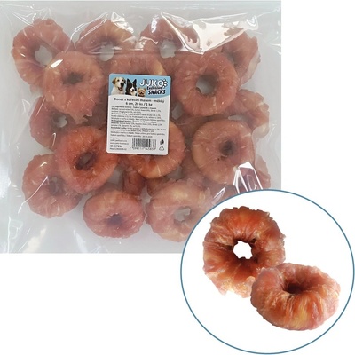 JUKO Donut s kuřecím masem měkký Snacks 6 cm 1 kg 20 ks