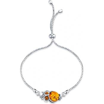 Eppi roztomilá jantárová sova v striebornom náramku Ebele BR35153