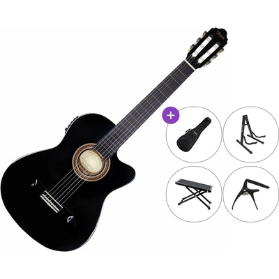 Valencia VC104TCE Premium SET 4/4 Black Класическа китара с предусилвател