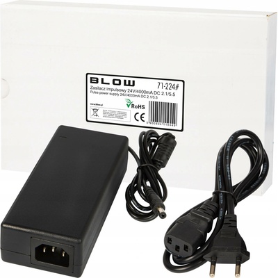 IMPULZNÍ ZDROJ 120W 24V 5A + NAPÁJECÍ KABEL ROVNÝ 2.1/5.5MM (+)