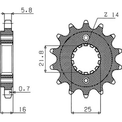 reťazové koliesko SUN38015, SUNSTAR (15 zubov) DUCATI Monster 696, 748 Biposto