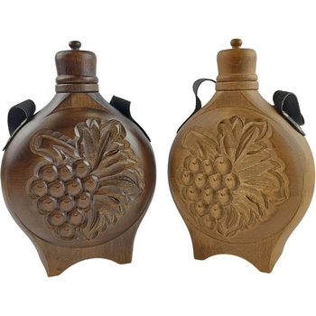 Дърворезбована кумова бъклица за ракия 200 мл (6156)