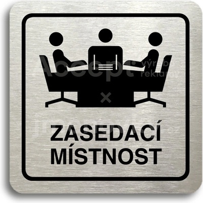 ACCEPT Piktogram zasedací místnost - stříbrná tabulka - černý tisk