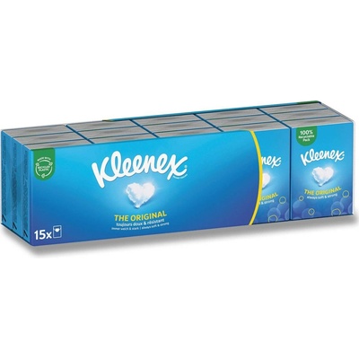 Kleenex The Original papírové kapesníky 3-vrstvé 15 x 7 ks