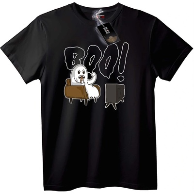 NOONEBRAND Тениска Бу! Призрак - 2XL, Black