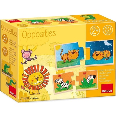 Goula Дървен пъзел Goula - Противоположностите с Лъвчето Лео (53437)