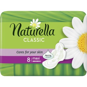 Naturella Дамски превръзки с крилца Naturella Classic - Super, с лайка, 8 броя