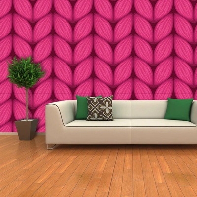 Sablio Tapeta Pletenie vo fuksiovej farbe, rozmery 336x220 cm