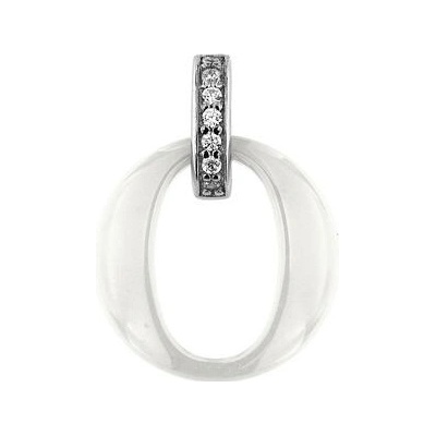 Infinitysilver Strieborný prívesok s bielym oválom PCSV-015 white