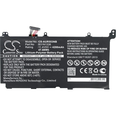 Cameron Sino Батерия за Asus Vivobook A551/K551/S551/V551 / R553 и други, 4200 mAh, Li-Pol (CS-AUR553NB)