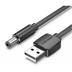 Vention КАБЕЛ USB-A - DC 5, 5 мм, 1 м, (черен), Vention