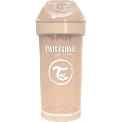 Twistshake Детска чаша с шейкър Twistshake 360 мл 12+ месеца бежова