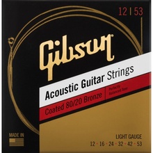 Gibson Coated 80/20 Bronze Acoustic Guitar Strings Light
