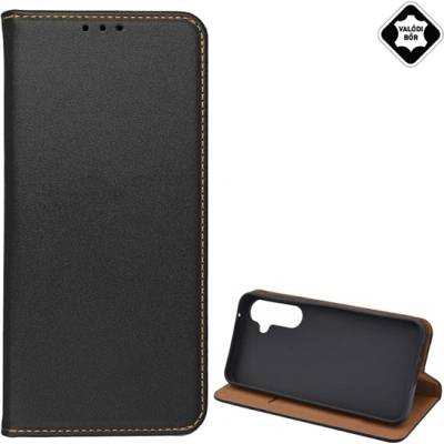Gigapack Samsung A55 5G GIGAPACK Tok стоящ, от естествена кожа FLIP, държач за настолен компютър, ЧЕРЕН GP-155095 (GP-155095)