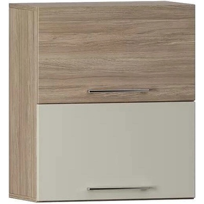 Горен кухненски шкаф Domino Havana L60 дъб хавана и кашмир супер гланц