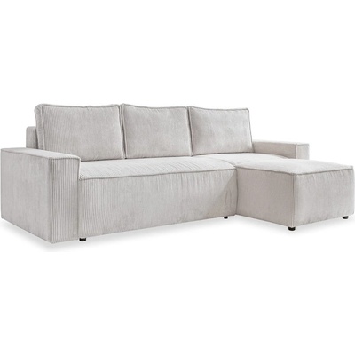 Miuform Бял разтегателен ъглов диван от рипсено кадифе (променлив) Brave Dave - Miuform (1641PO100)