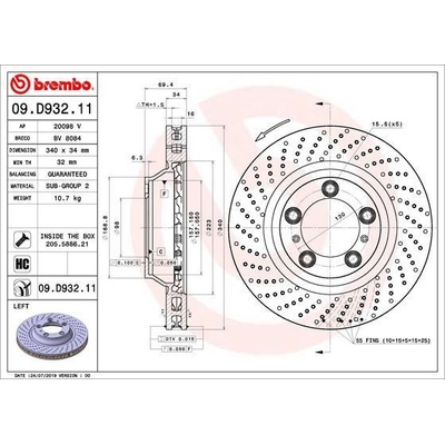 Brzdový kotúč BREMBO 09.D932.11
