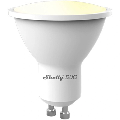 Shelly Смарт LED крушка Shelly Duo, Wi-Fi, E27, 5W, 400 lm, студена/топла бяла светлина, контрол на приложението, съвместима с Amazon Alexa и Google Assistant (Shelly Duo g10)