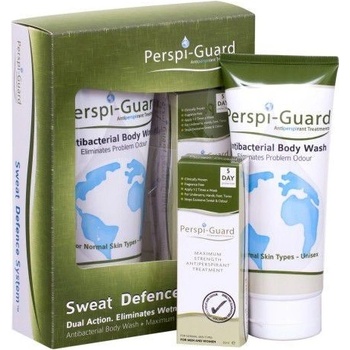 Perspi-Guard Sweat Defence System antiperspirant ve spreji Perspi-Guard 30 ml + Antibakterialní sprchový krém Perspi-Guard 200 ml darčeková sada