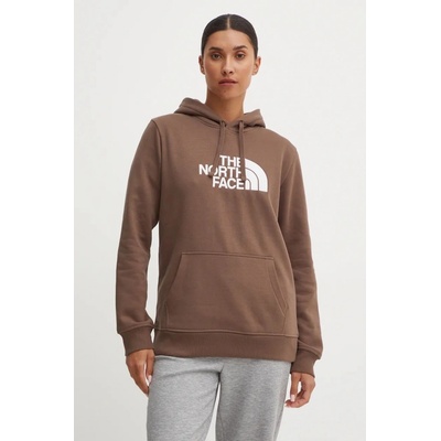 The North Face mikina Drew Peak Pullover Hoodie dámská s kapucí s potiskem NF0A89EH1OI1 hnědá