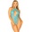 Leg Avenue Lace and Net Halter Teddy Turquoise