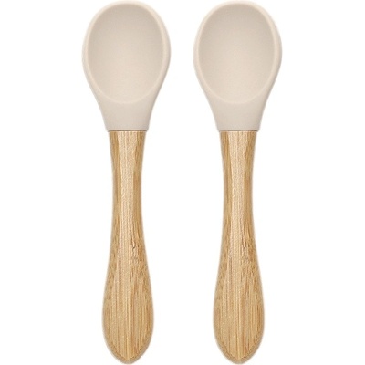 Lorelli Силиконови лъжички с бамбук Lorelli - Natural, 2 броя, Beige (10230680005)