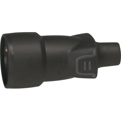 Legrand Куплунг френски черен 2P+Т 16A ІР44 250V гумиран /10бр/ - 050446 (050446)