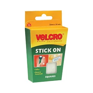Velcro Лепенки велкро 25х25мм 24бр черни