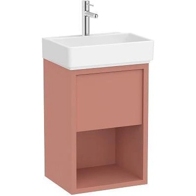 Roca Шкаф Unik Tura, 450 mm, Light Terracota, база с едно чекмеджета, долен рафт и умивалник (A852023560)